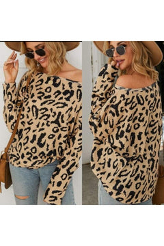 Leopard Print Long Sleeve Top - Primrose Signature Boutique