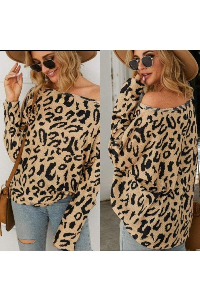Leopard Print Long Sleeve Top-zoom-
