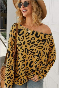 Leopard Print Long Sleeve Top - Primrose Signature Boutique