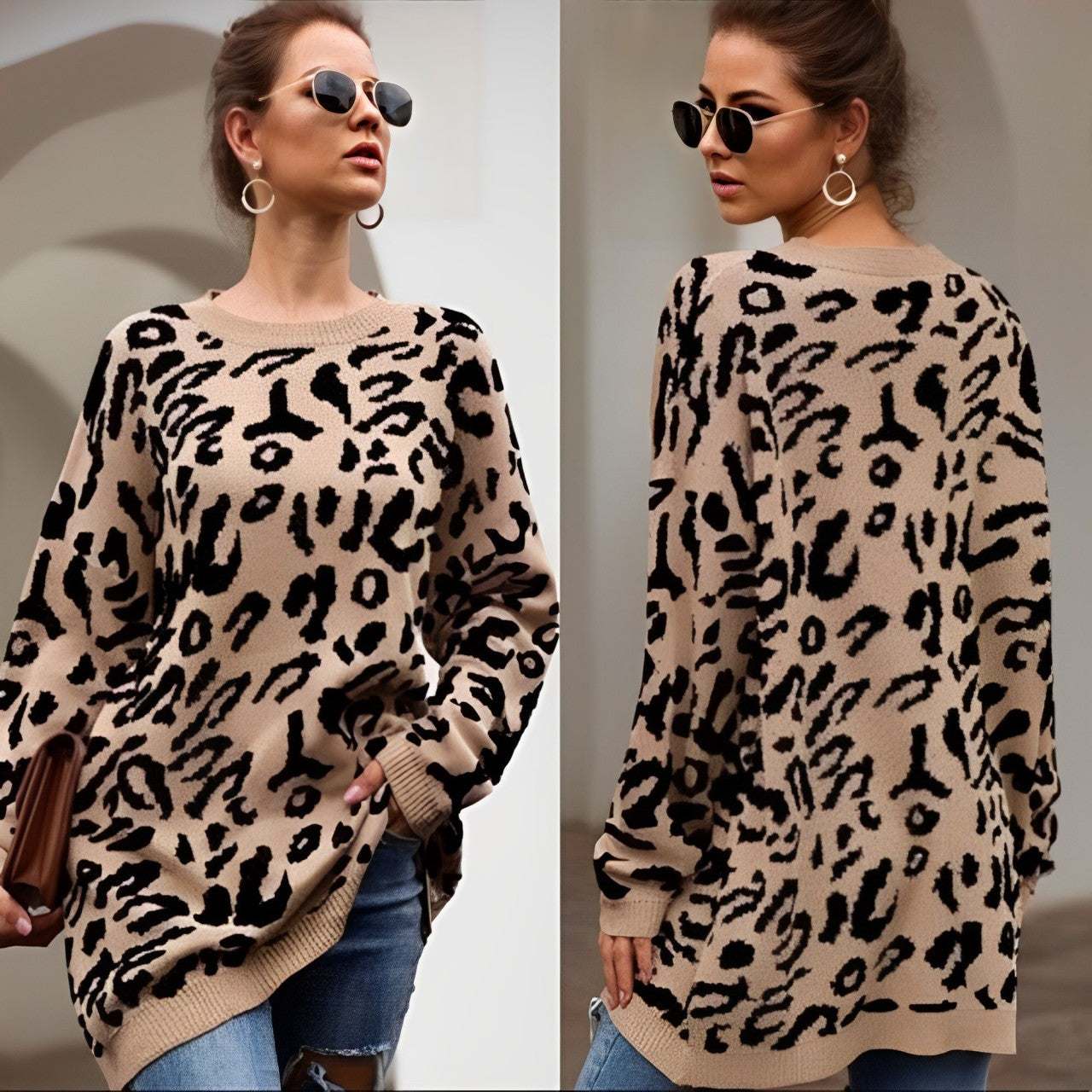 Leopard Print Sweater - Primrose Signature Boutique