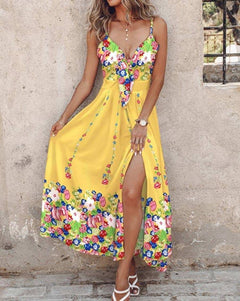 Lily Clothing - Lace - up sexy halter dress covered in flowers - Primrose Signature Boutique