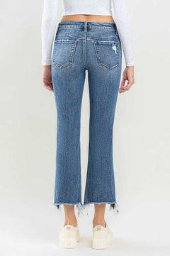Lovervet Mid Rise Frayed Hem Jeans - Primrose Signature Boutique