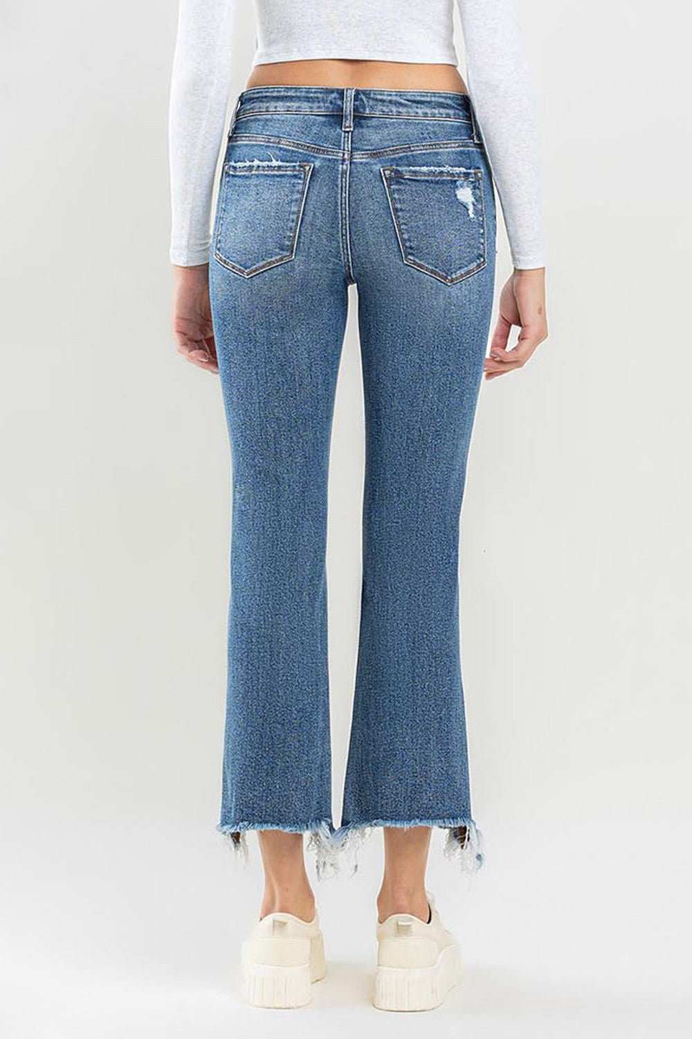 Lovervet Mid Rise Frayed Hem Jeans - Primrose Signature Boutique