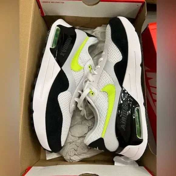 Men’s Air Max System pure platinum white/volt/black sneakers - Primrose Signature Boutique