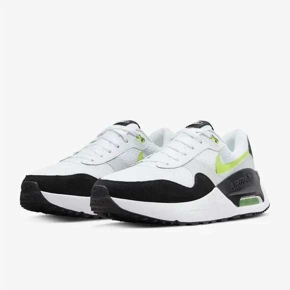 Nike Herren Air Max System Sneaker in reinem Platinweiß/Volt/Schwarz-zoom-
