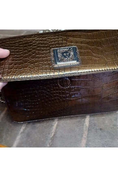 Metallic brown patent leather Anne Klein lion purse - Primrose Signature Boutique