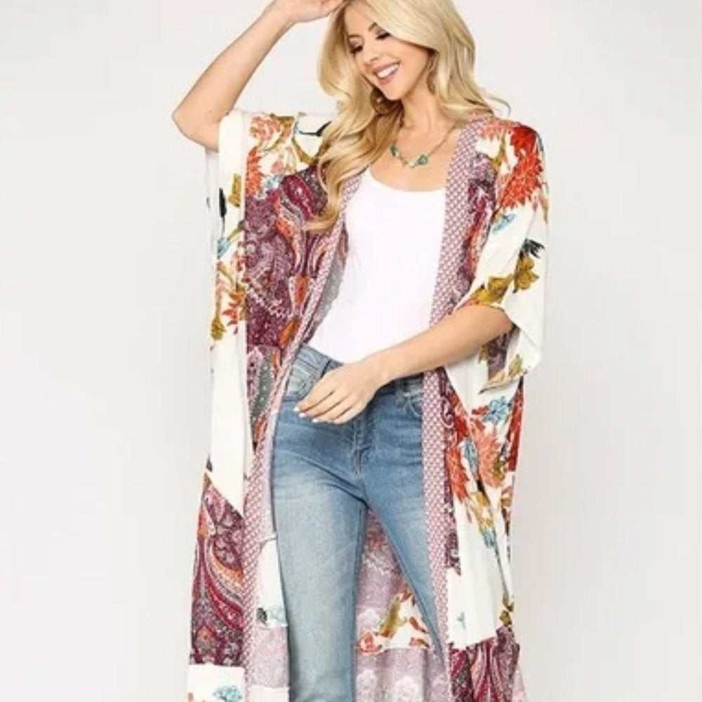 Multi mixed color Kimono - Primrose Signature Boutique