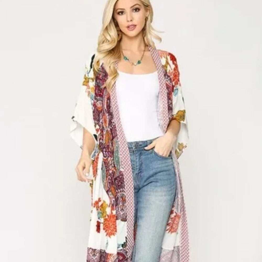 Multi mixed color Kimono - Primrose Signature Boutique