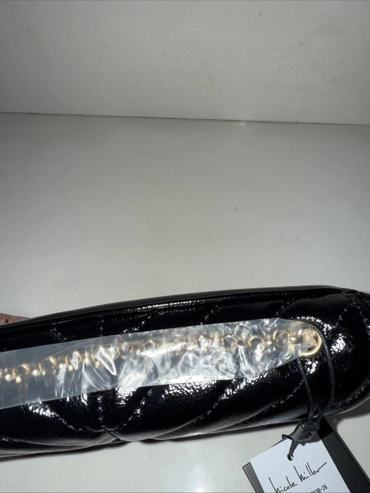 Nicole Mitchell Shimmering Quilted Black Crossbody Bag