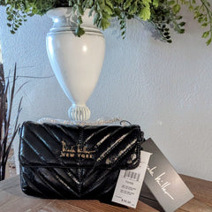 Nicole Mitchell Shimmering Quilted Black Crossbody Bag - Primrose Signature Boutique