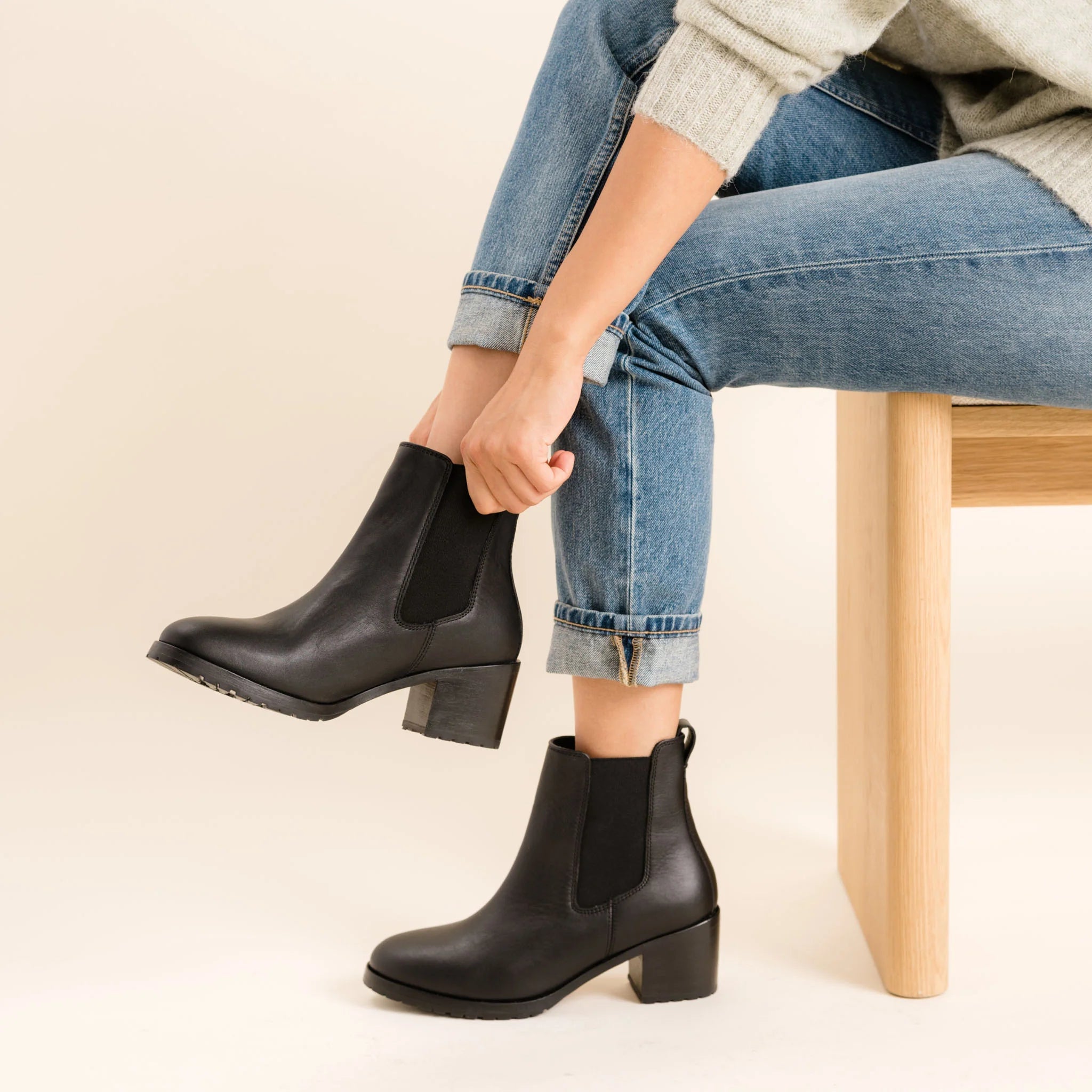 Nisolo Ana Go - To Heeled Black Chelsea Boot - Primrose Signature Boutique