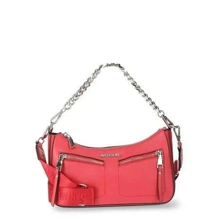 NYC Women's Double Front Pocket Crossbody, Red
