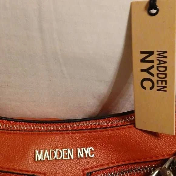 NYC Women's Double Front Pocket Crossbody, Red-zoom-