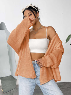 Open Front Dropped Shoulder Cardigan - Primrose Signature Boutique