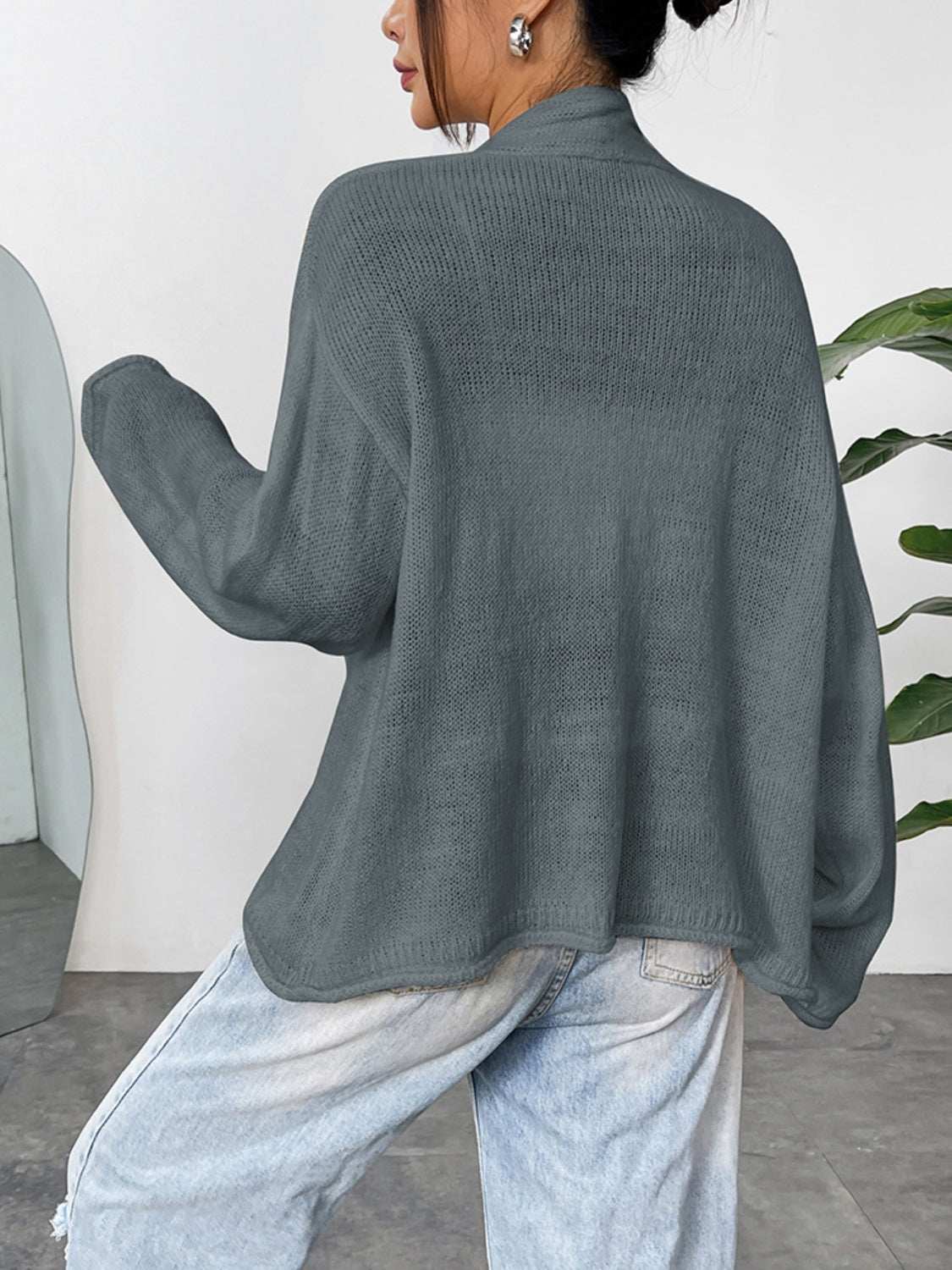 Open Front Dropped Shoulder Cardigan - Primrose Signature Boutique