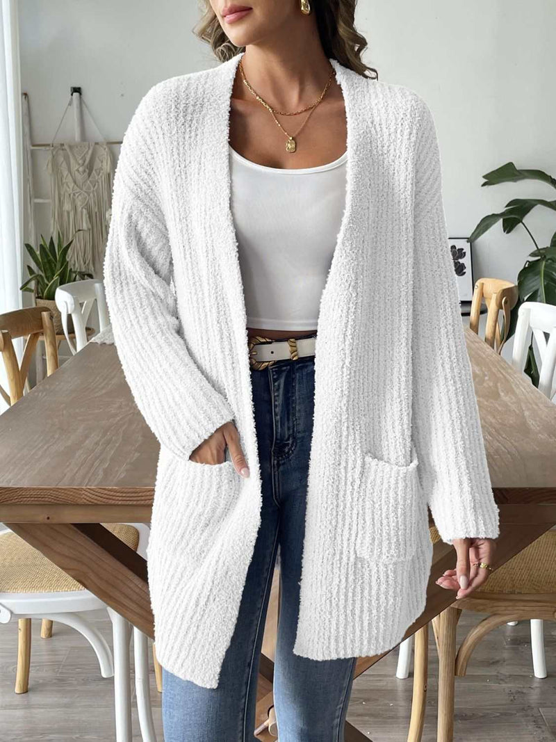 Strickjacke mit langen Ärmeln und offener Vorderseite-zoom-