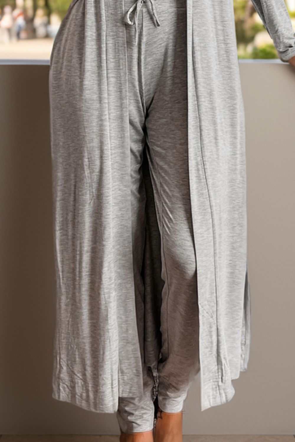Open Front Long Sleeve Cardigan and Pants Lounge Set - Primrose Signature Boutique