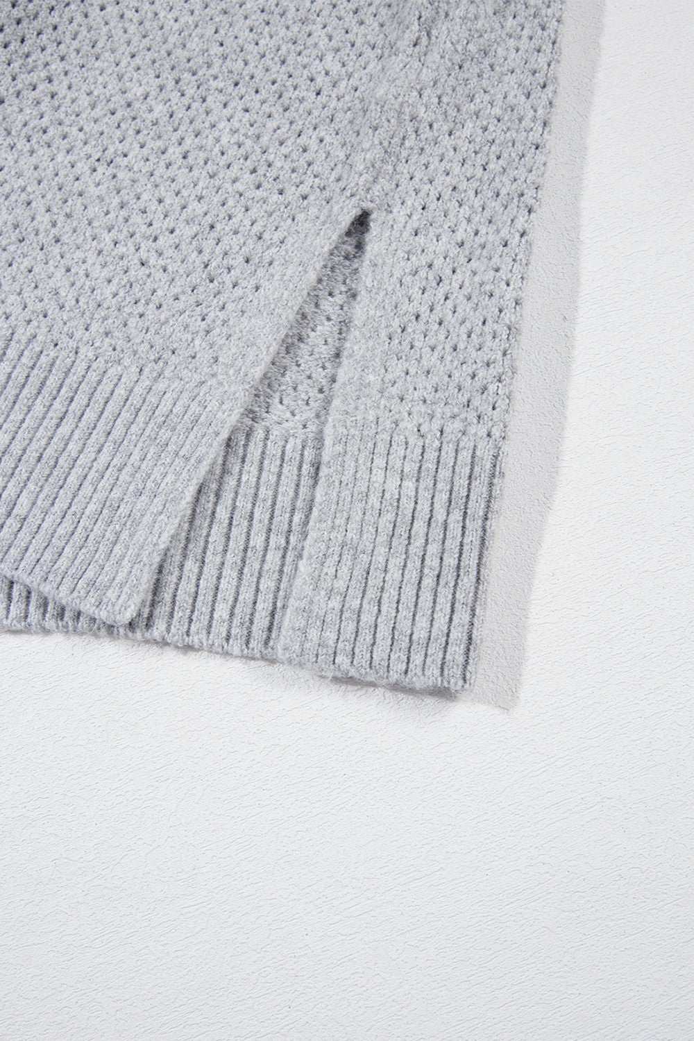 Openwork V - Neck Dropped Shoulder Sweater - Primrose Signature Boutique