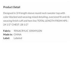 Oversized ColorBlock Mesh Lightweight Sweater - Primrose Signature Boutique