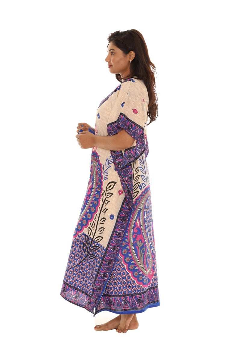 Paisley Paisley Floral Print Kaftan Shoreline Wear - Primrose Signature Boutique