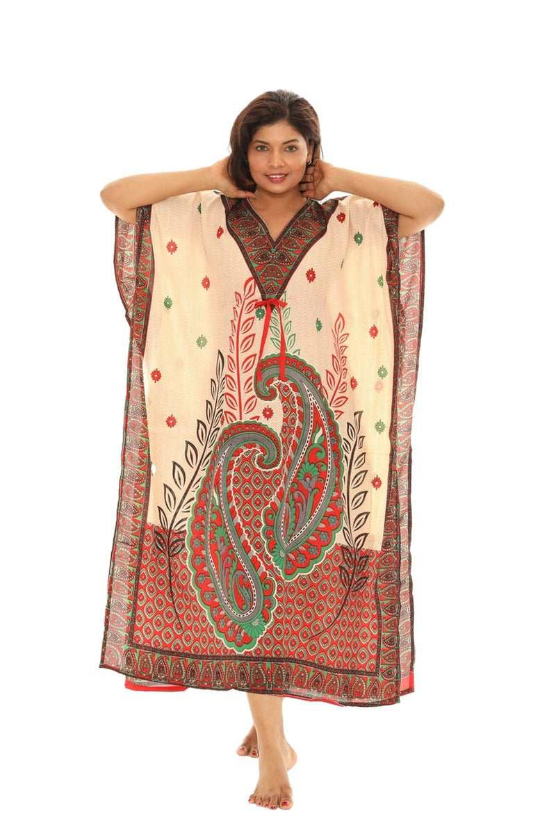 Paisley Paisley Floral  Print Kaftan  Shoreline Wear-zoom-