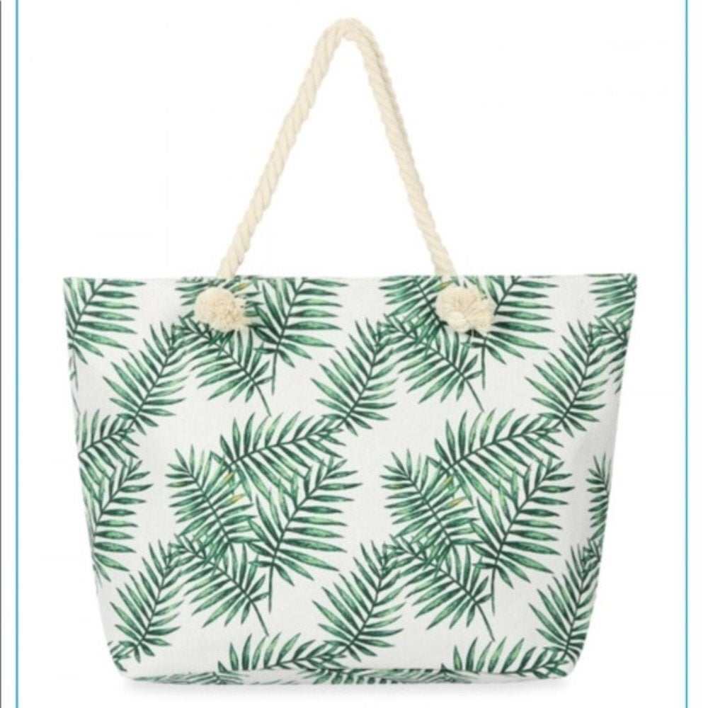 Palm Print Extra Large Tote - Primrose Signature Boutique