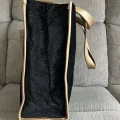 Parfums Weekender Black Gold Metallic Shoulder Tote Bag - Primrose Signature Boutique