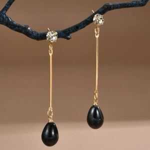 Pearl Rhinestone Drop Earrings - Primrose Signature Boutique