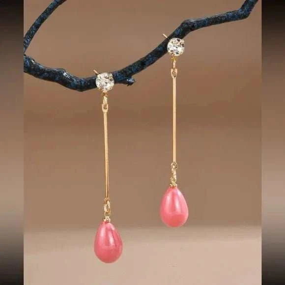 Pearl Rhinestone Drop Earrings - Primrose Signature Boutique
