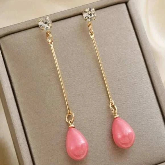 Pearl Rhinestone Drop Earrings - Primrose Signature Boutique