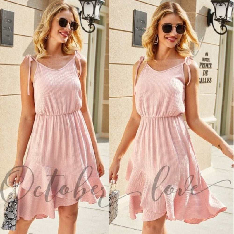 Pink Ruffle Midi Dress-zoom-