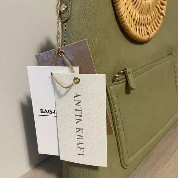 Pistachio Green Vegan Leather Crossbody Bag - Primrose Signature Boutique