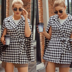 Plaid Cape Midi Coat Kara And Kate - Primrose Signature Boutique