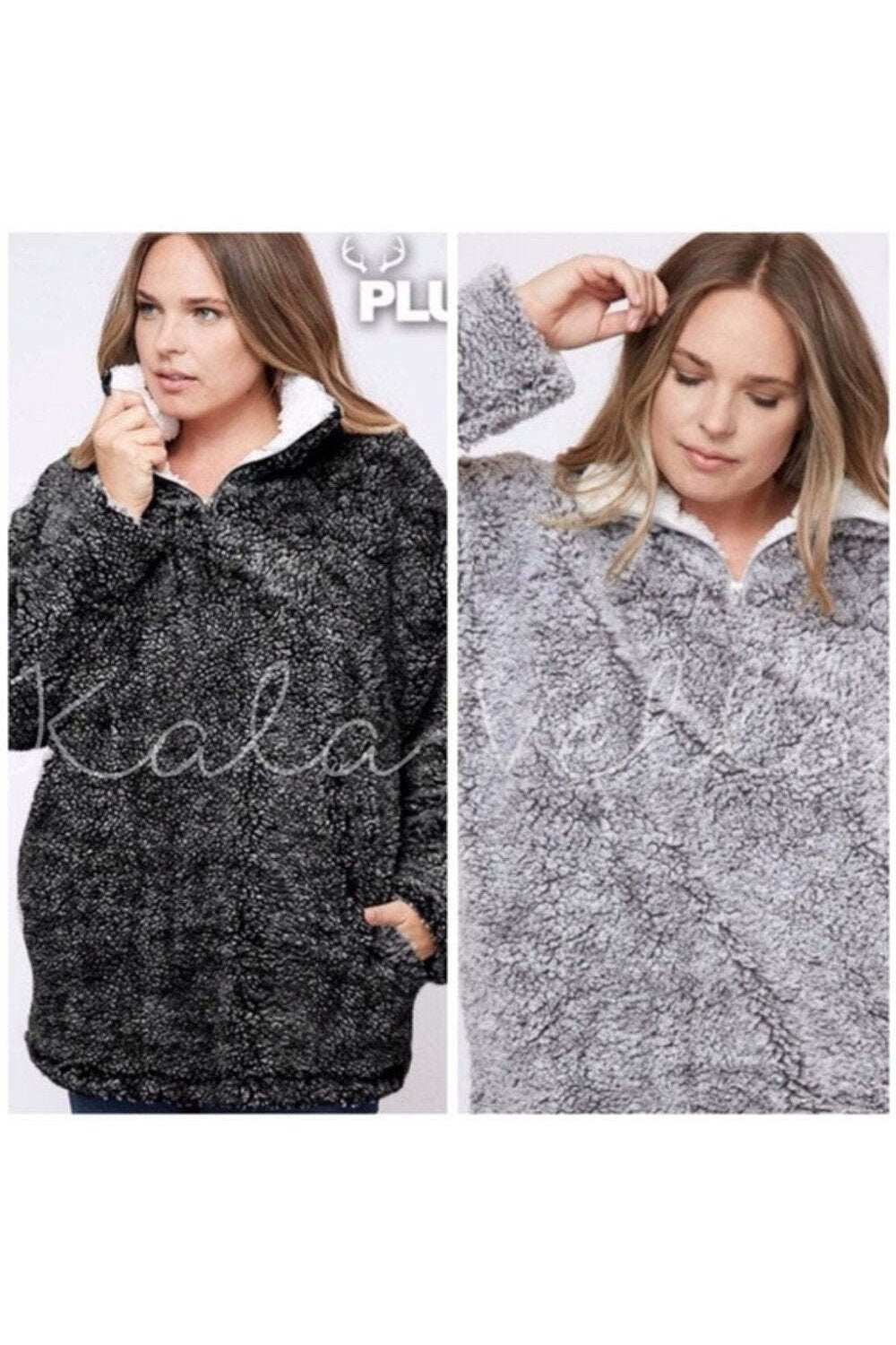 Plus Size Charcoal Soft Pull Over Sweater - Primrose Signature Boutique