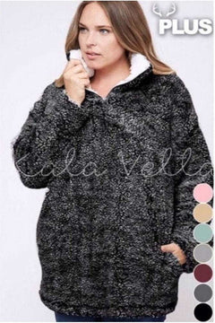 Plus Size Charcoal Soft Pull Over Sweater - Primrose Signature Boutique