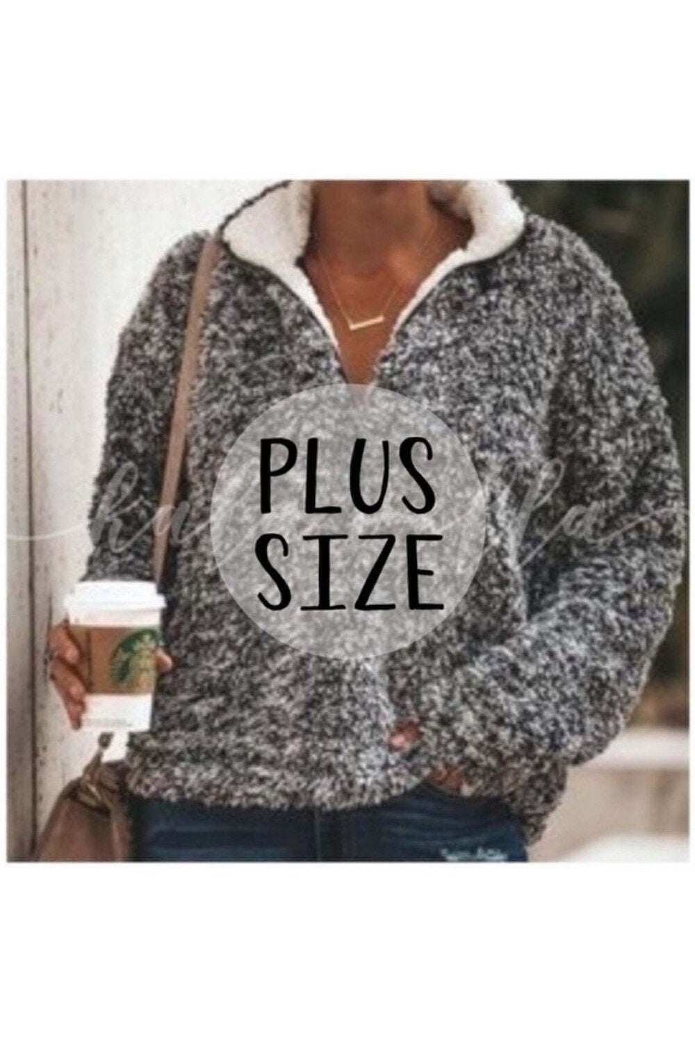 Plus Size Charcoal Soft Pull Over Sweater - Primrose Signature Boutique