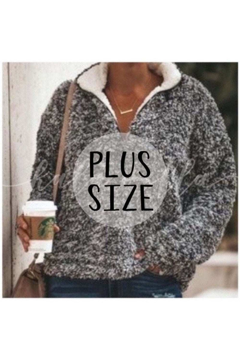 Plus Size Charcoal Soft Pull Over Sweater-zoom-