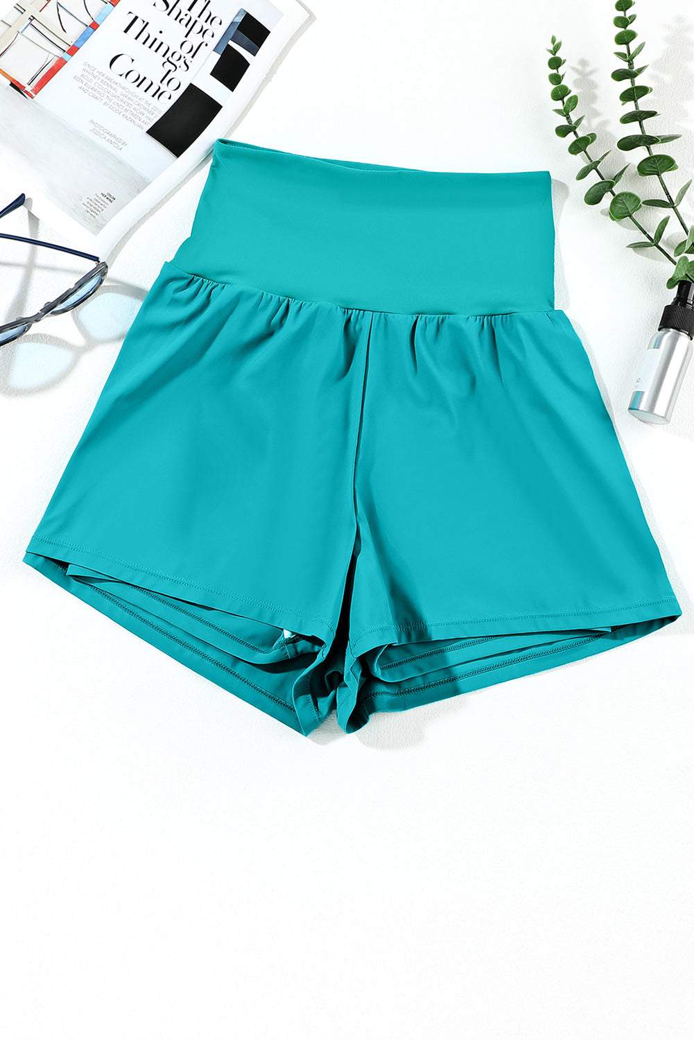 Pocketed High Waist Swim Shorts - Primrose Signature Boutique