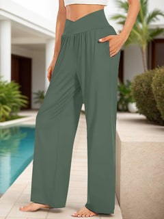 Pocketed High Waist Wide Leg Pants - Primrose Signature Boutique