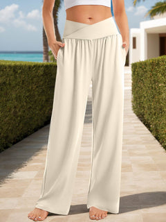 Pocketed High Waist Wide Leg Pants - Primrose Signature Boutique