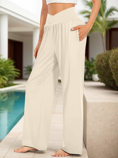 Pocketed High Waist Wide Leg Pants - Primrose Signature Boutique