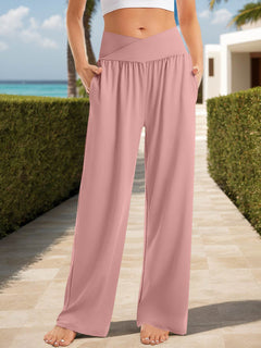 Pocketed High Waist Wide Leg Pants - Primrose Signature Boutique