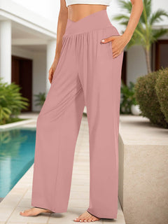 Pocketed High Waist Wide Leg Pants - Primrose Signature Boutique