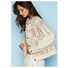 Pretty Color Block Patterned Jacket - Primrose Signature Boutique