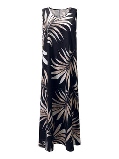 Printed Round Neck Mini Tank Dress - Primrose Signature Boutique