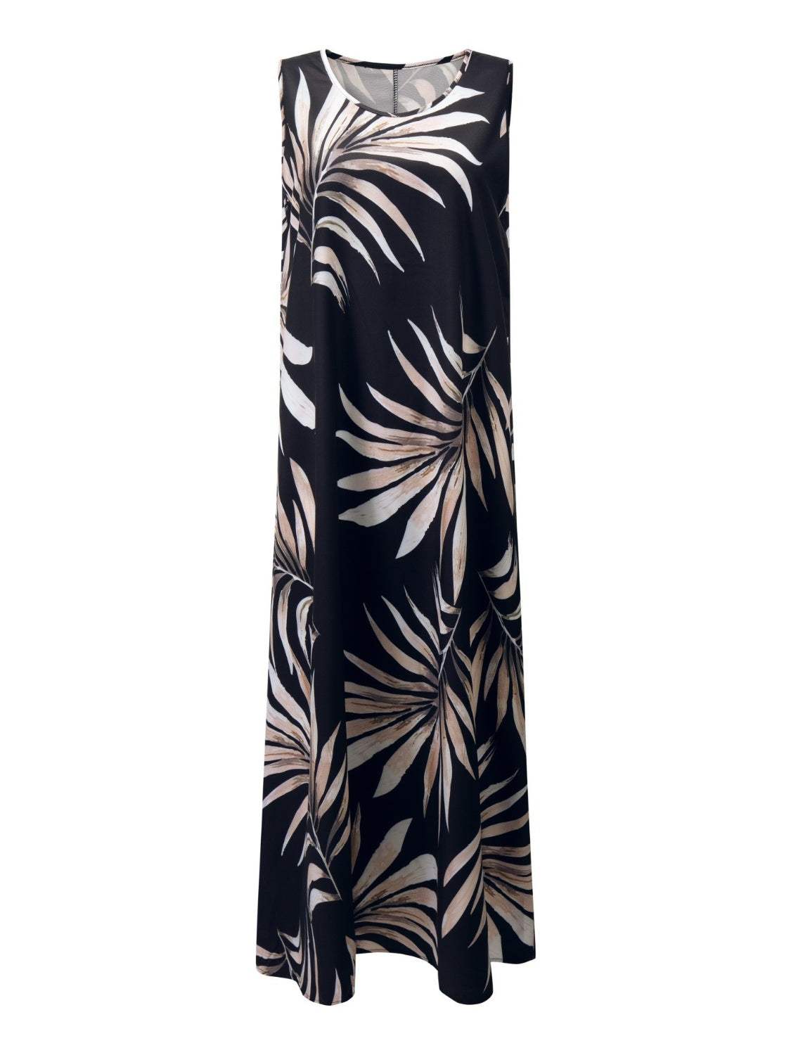 Printed Round Neck Mini Tank Dress - Primrose Signature Boutique