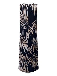 Printed Round Neck Mini Tank Dress - Primrose Signature Boutique