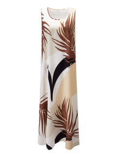 Printed Round Neck Mini Tank Dress - Primrose Signature Boutique