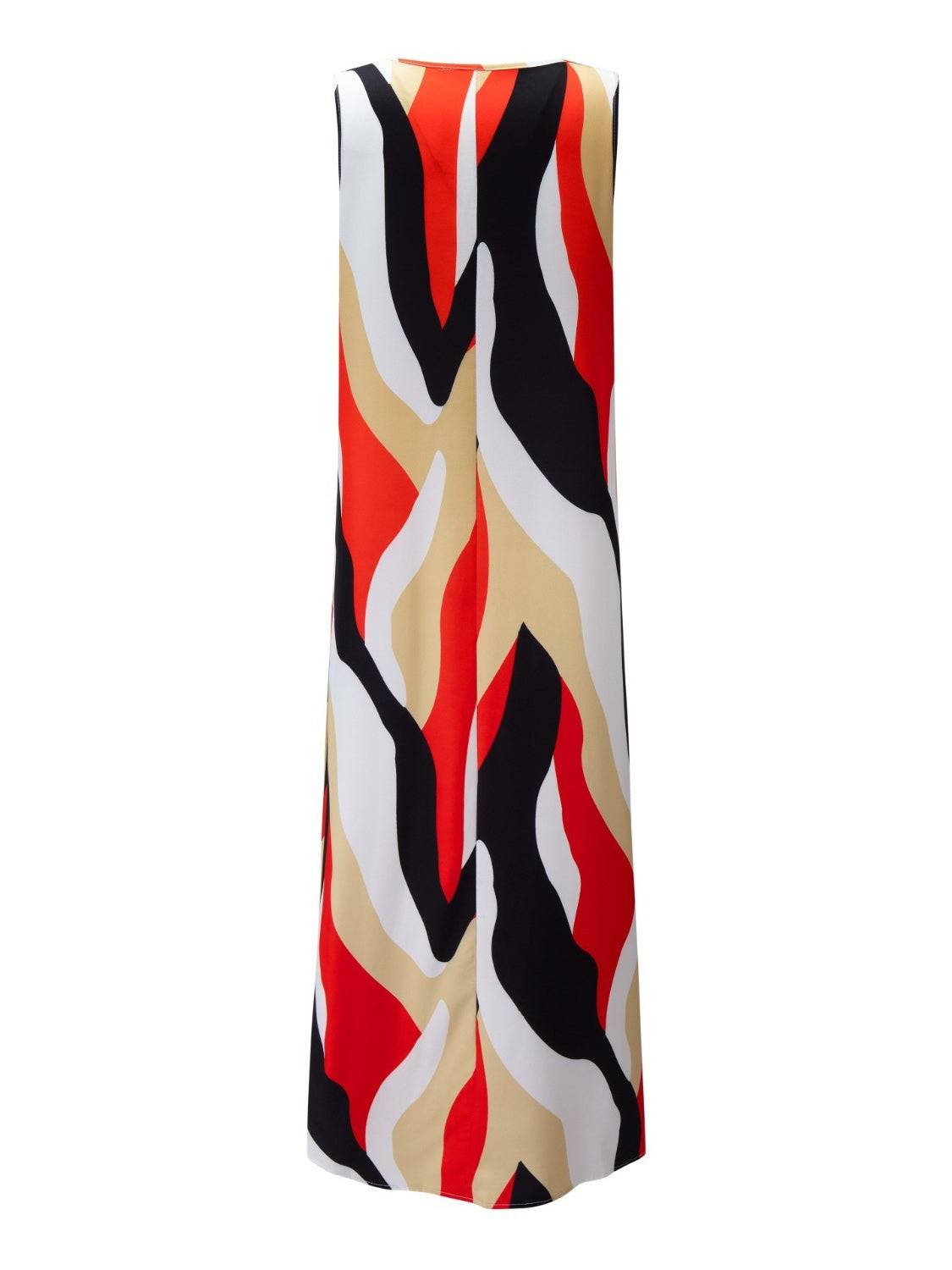 Printed Round Neck Mini Tank Dress - Primrose Signature Boutique