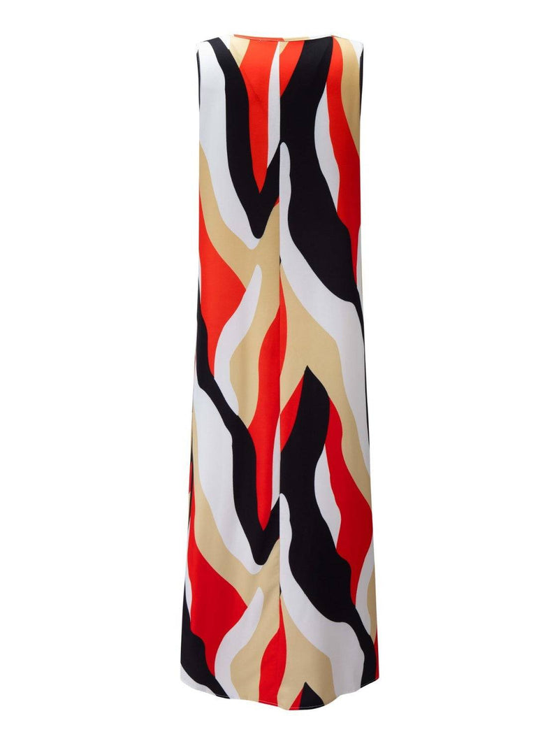 Bedrucktes Mini-Tankkleid mit Rundhalsausschnitt-zoom-